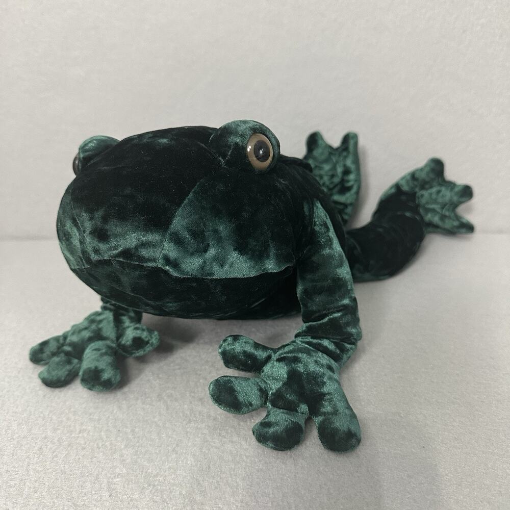 Commonwealth‎ Frog Stuffed Animal Plush Crushed Velvet 22" Forrest Green Holiday
